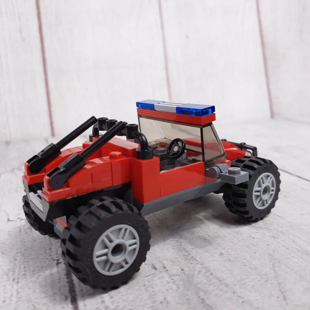 Incomplete, Lego City 60172 Dirt Road Pursuit Red Vehicle Police Car - Red Buggy